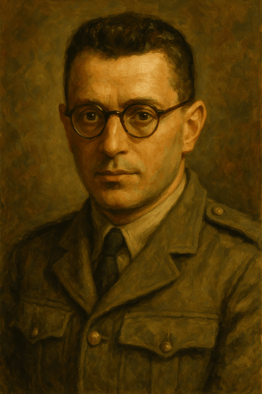 An oil painting of David Galula.