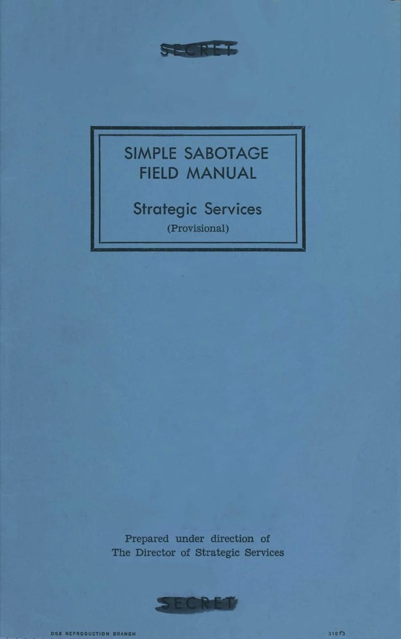 OSS Simple Sabotage Manual: A Guide to Covert Disruption