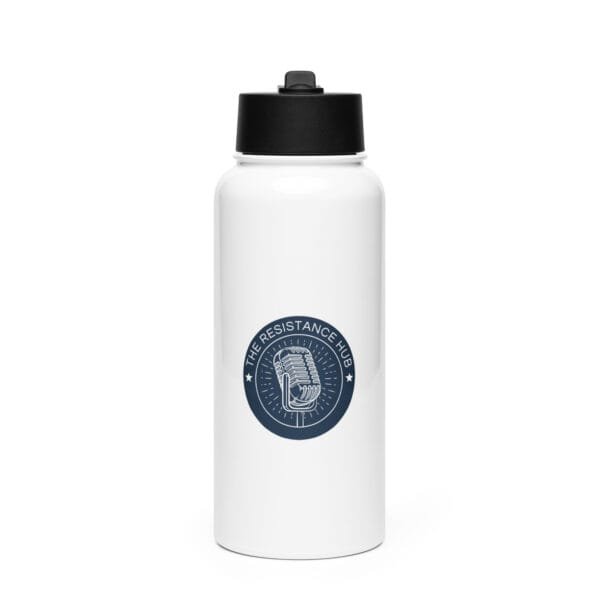 Stainless steel water bottle with a straw lid