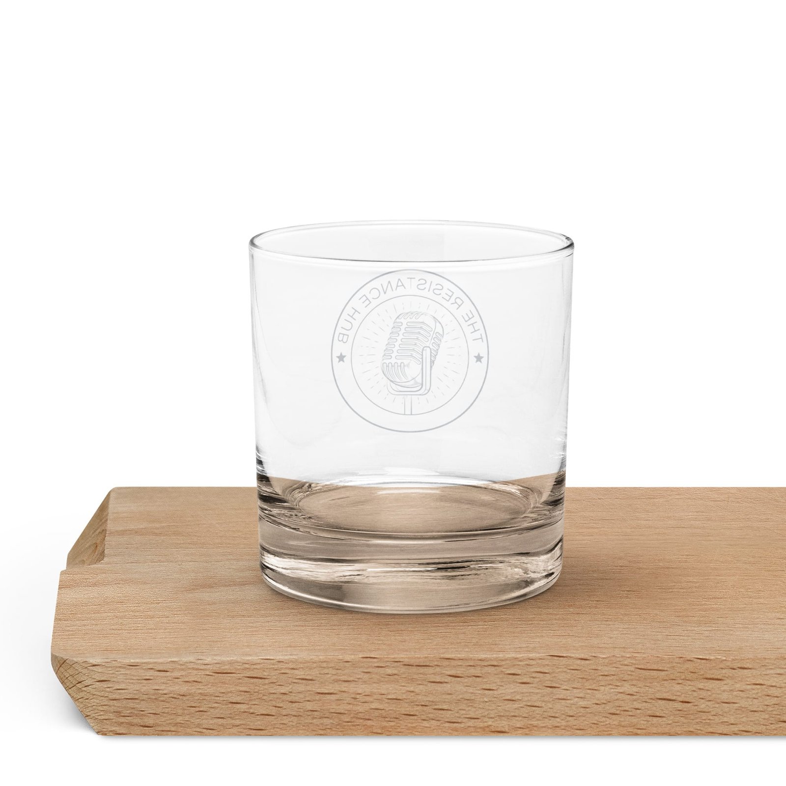 The Resistance Hub Glass – Lowball Tumbler with Logo - Image 2