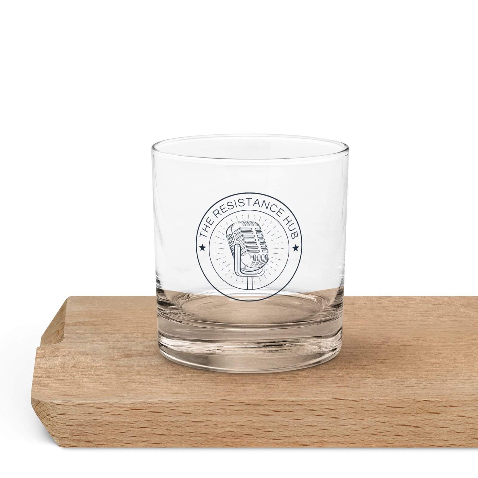 The Resistance Hub Glass – Lowball Tumbler with Logo - Image 3